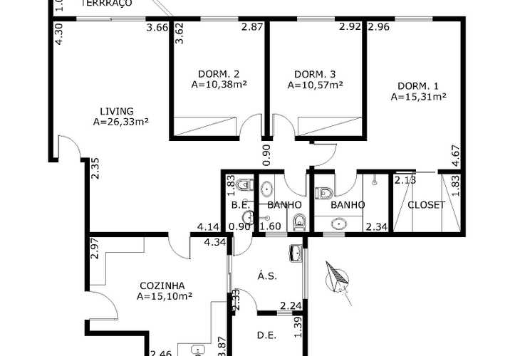 Apartamento à venda com 3 quartos, 225m² - Foto 3