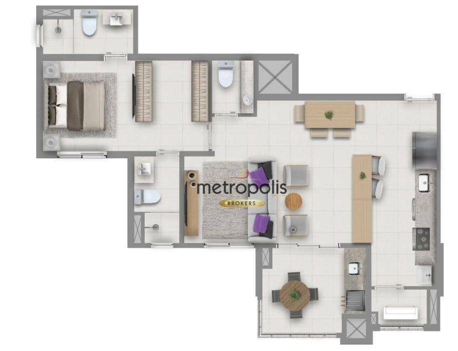 Apartamento à venda com 2 quartos, 69m² - Foto 5