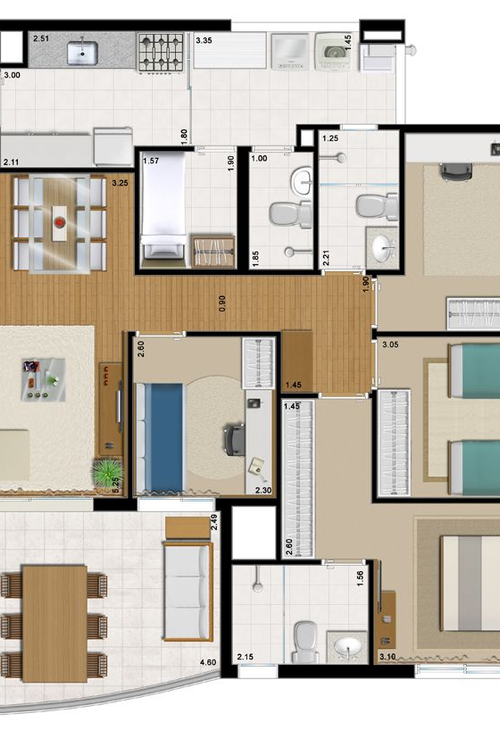 Apartamento à venda com 4 quartos, 108m² - Foto 2