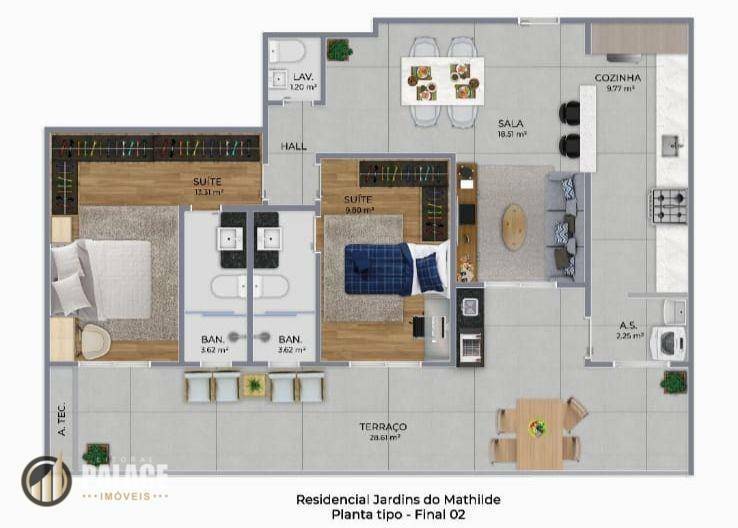 Apartamento à venda com 2 quartos, 101m² - Foto 26