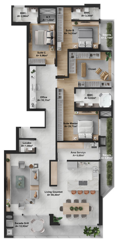 Apartamento à venda com 2 quartos, 116m² - Foto 11