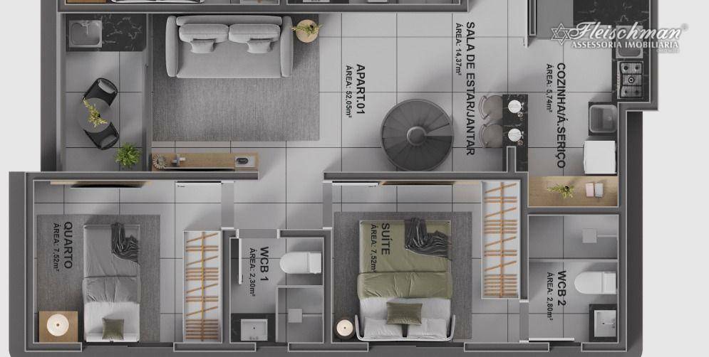 Apartamento à venda com 2 quartos, 52m² - Foto 13