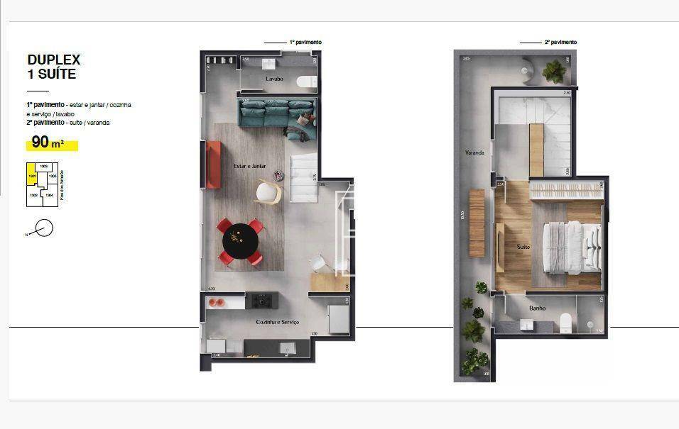Cobertura à venda com 1 quarto, 90m² - Foto 1