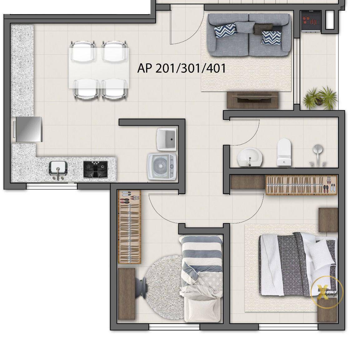 Apartamento à venda com 2 quartos, 47m² - Foto 3