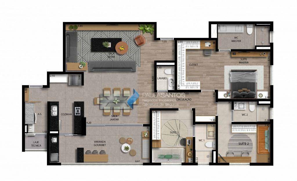 Apartamento à venda com 3 quartos, 143m² - Foto 5