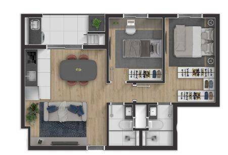 Apartamento à venda com 2 quartos, 62m² - Foto 2