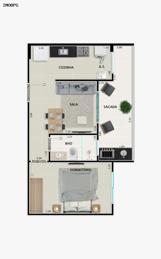 Apartamento à venda com 1 quarto, 40m² - Foto 6