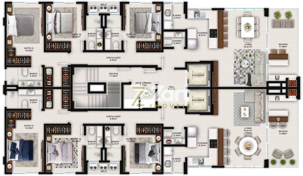 Apartamento à venda com 3 quartos, 127m² - Foto 20