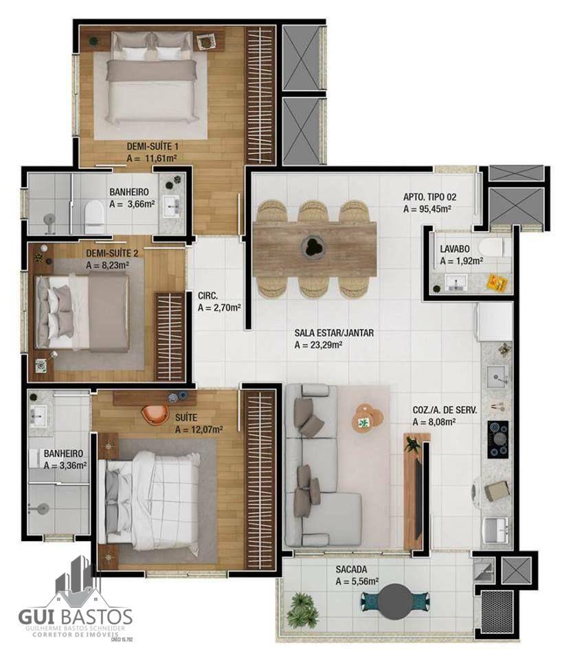 Apartamento à venda com 3 quartos, 96m² - Foto 12