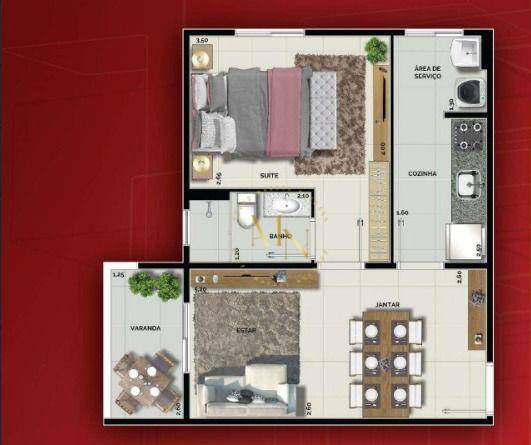 Apartamento à venda e aluguel com 1 quarto, 41m² - Foto 2