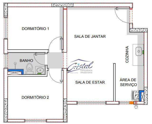 Apartamento à venda com 2 quartos, 58m² - Foto 5