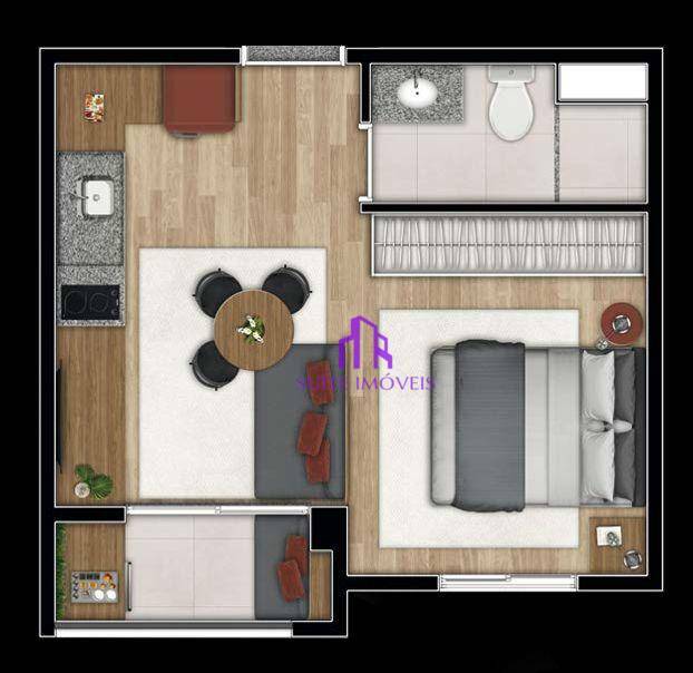 Apartamento à venda com 1 quarto, 31m² - Foto 3