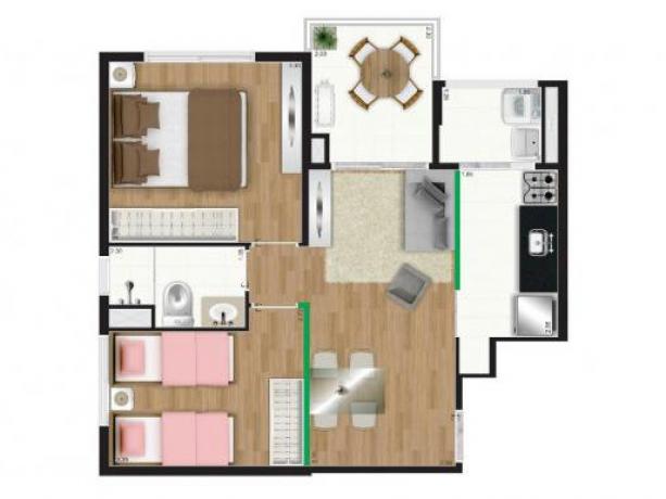 Apartamento à venda com 2 quartos, 56m² - Foto 2