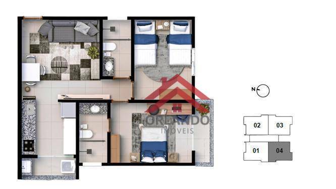 Apartamento à venda com 2 quartos, 56m² - Foto 7