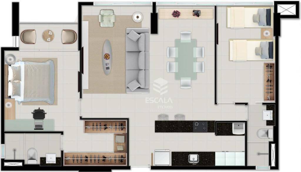 Apartamento à venda com 1 quarto, 46m² - Foto 46