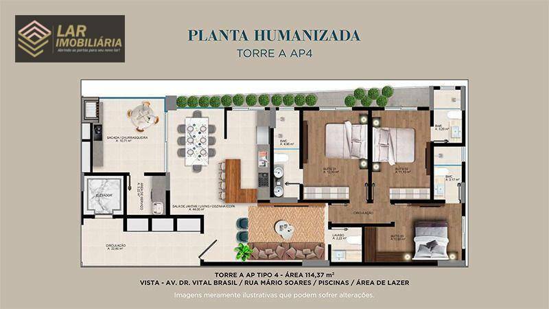 Apartamento à venda com 3 quartos, 114m² - Foto 2