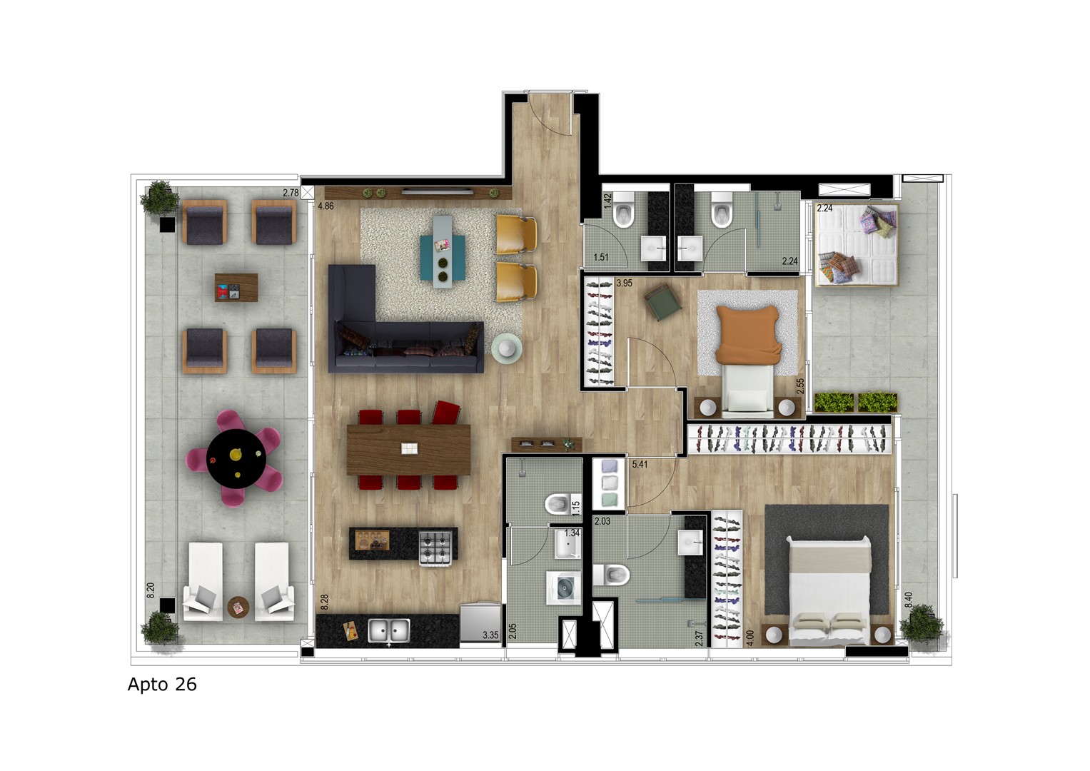 Apartamento à venda com 2 quartos, 133m² - Foto 2