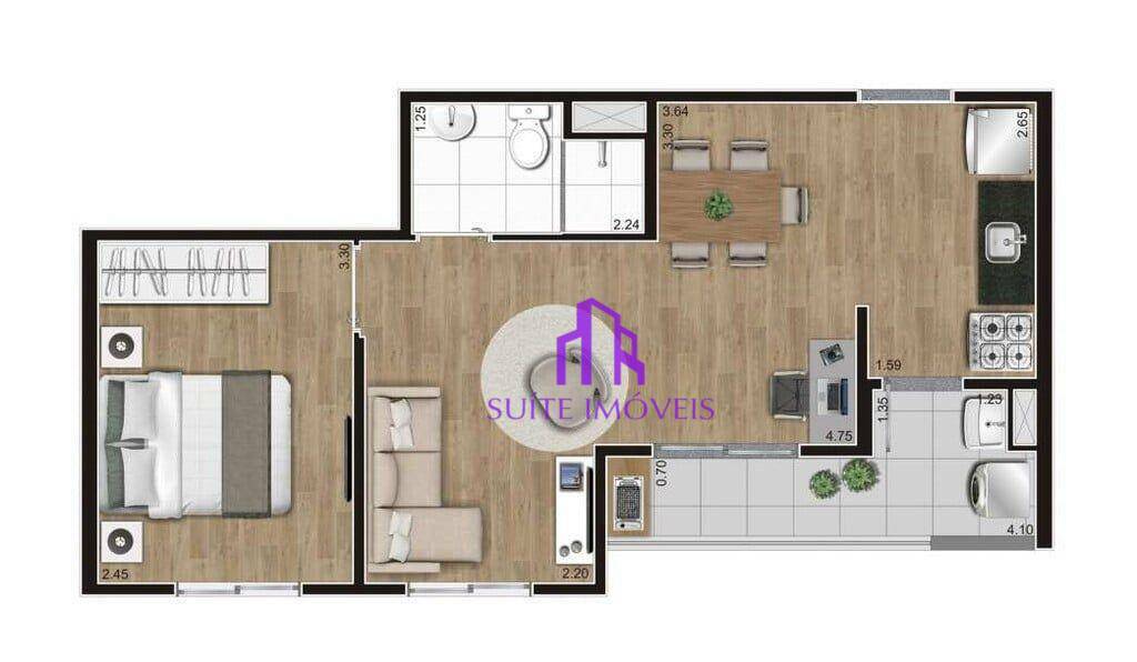 Apartamento à venda com 2 quartos, 50m² - Foto 4