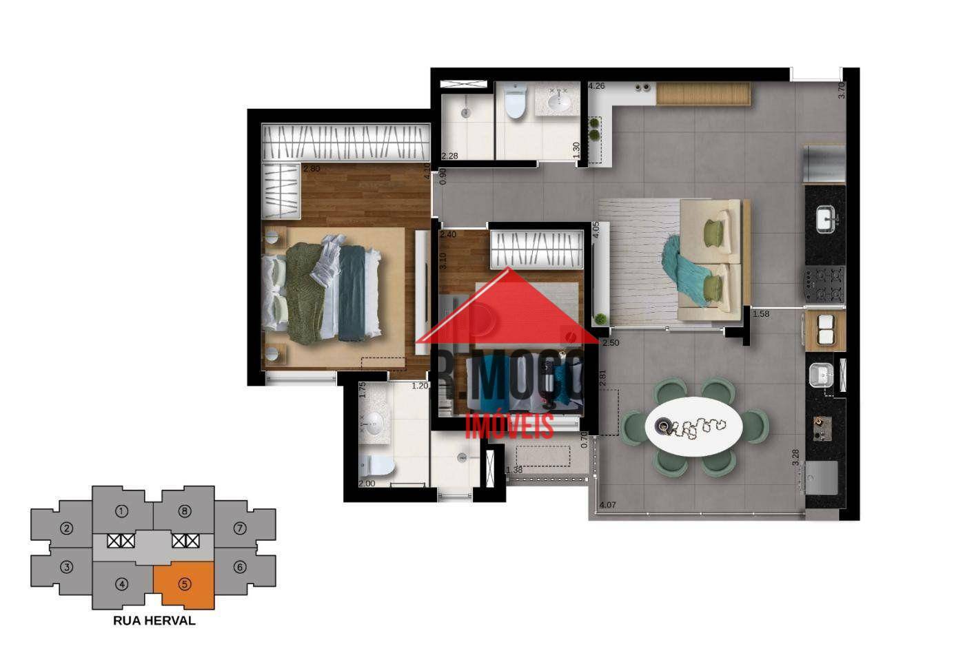 Apartamento à venda com 2 quartos, 65m² - Foto 4