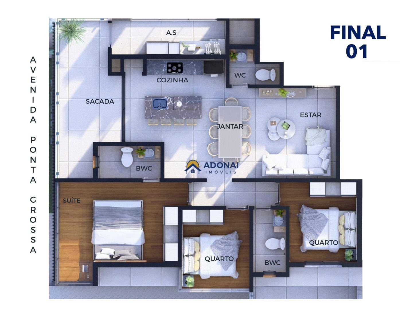 Apartamento, 3 quartos - Foto 2