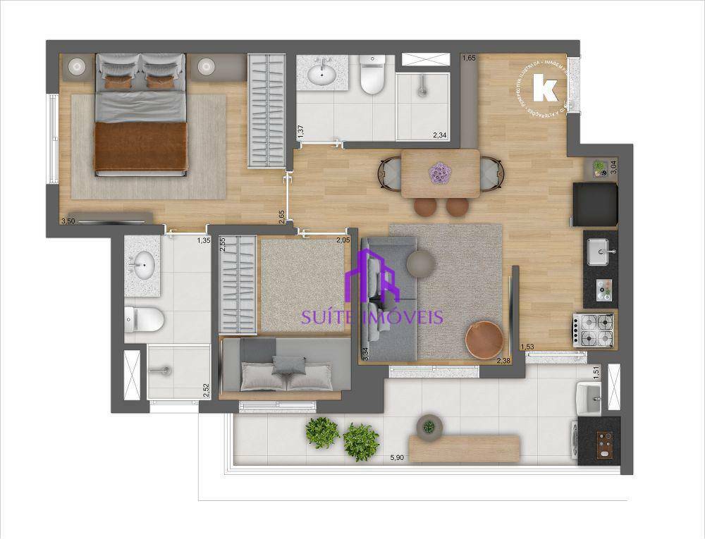 Apartamento à venda com 2 quartos, 45m² - Foto 4