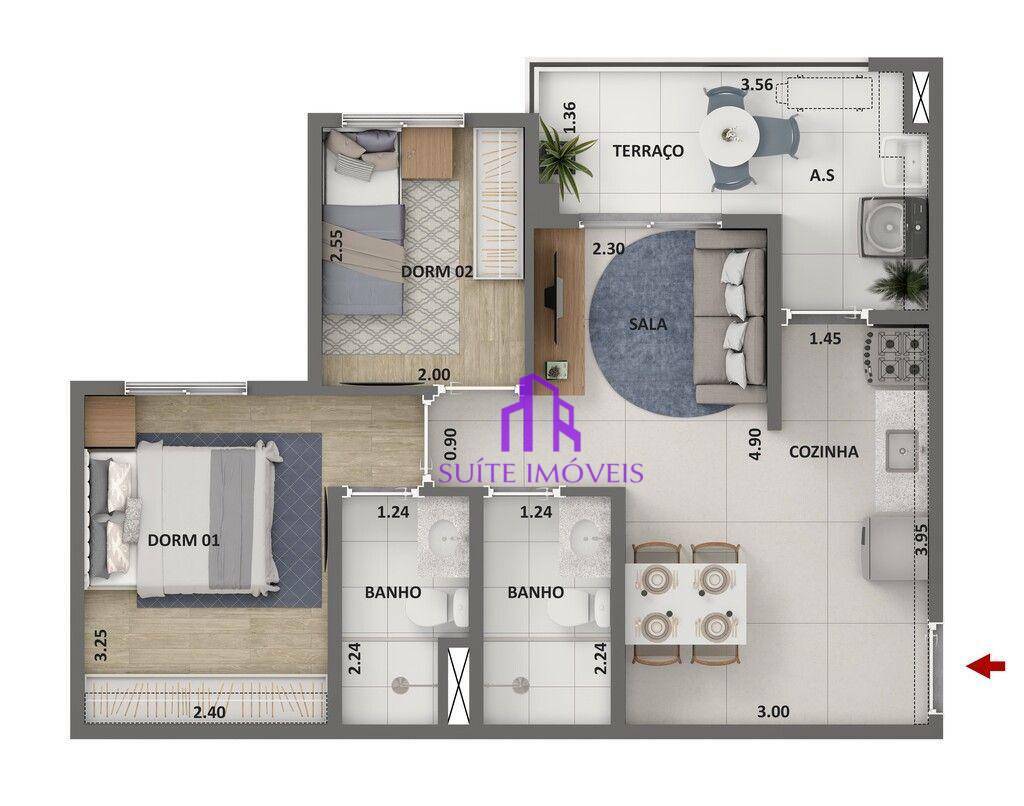 Apartamento à venda com 2 quartos, 48m² - Foto 26