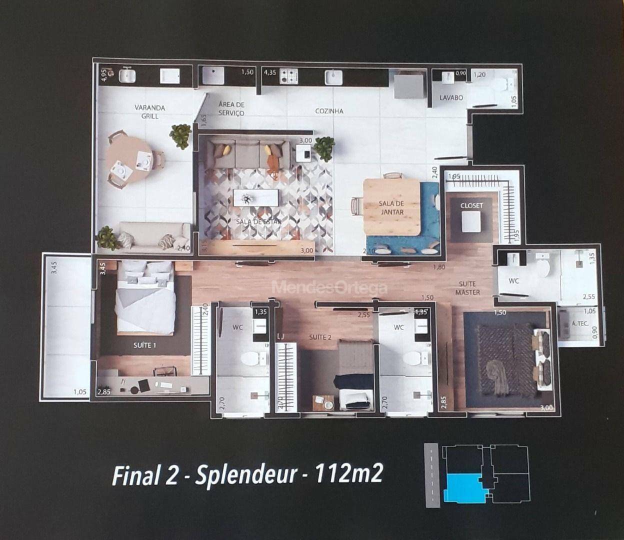 Apartamento à venda com 3 quartos, 112m² - Foto 3