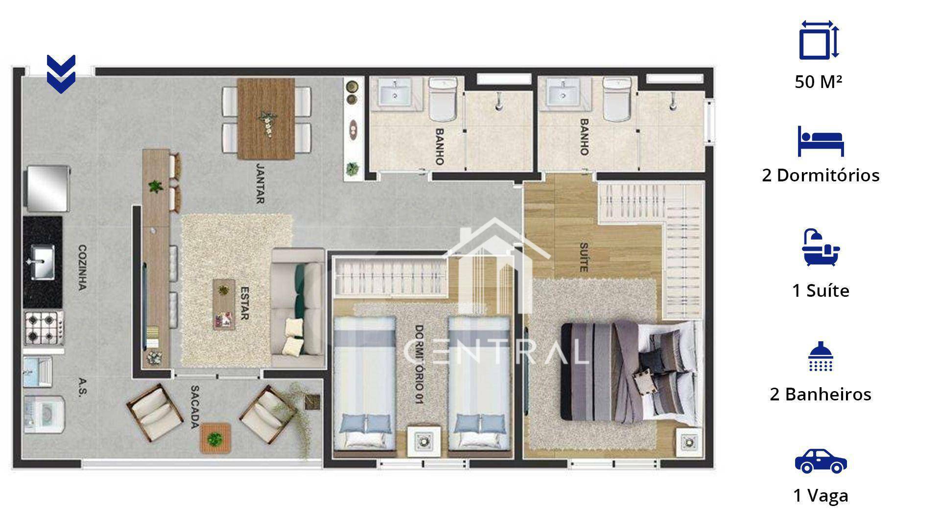 Apartamento à venda com 2 quartos, 48m² - Foto 24