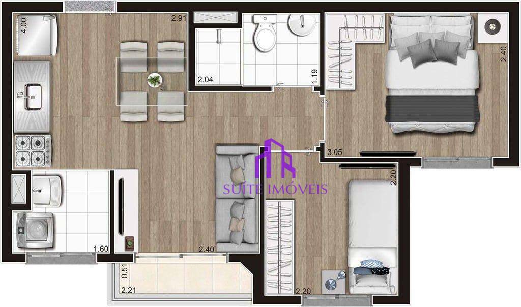 Apartamento à venda com 1 quarto, 29m² - Foto 1