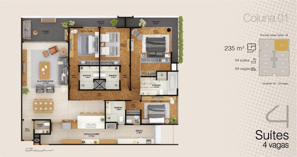 Apartamento à venda com 4 quartos, 235m² - Foto 8