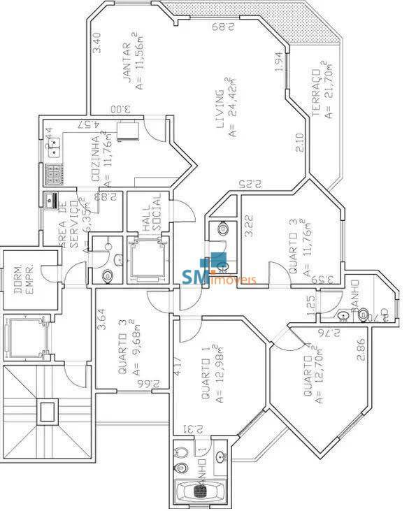 Apartamento à venda com 4 quartos, 162m² - Foto 3