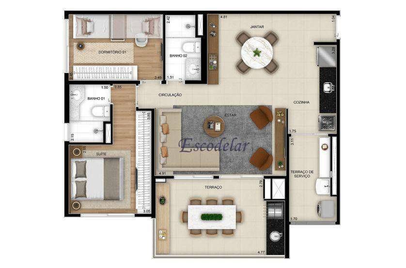 Apartamento à venda com 2 quartos, 84m² - Foto 17