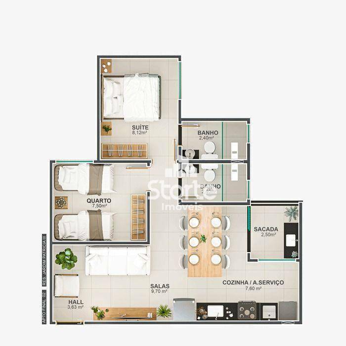 Apartamento à venda com 2 quartos, 53m² - Foto 8