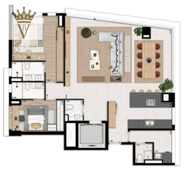 Apartamento à venda com 2 quartos, 142m² - Foto 16