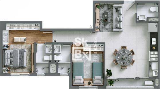 Apartamento à venda com 2 quartos, 68m² - Foto 5