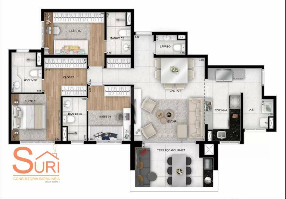 Apartamento à venda com 3 quartos, 103m² - Foto 30