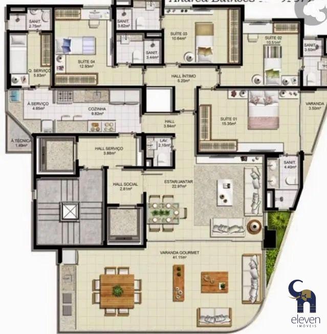 Apartamento à venda com 4 quartos, 171m² - Foto 13