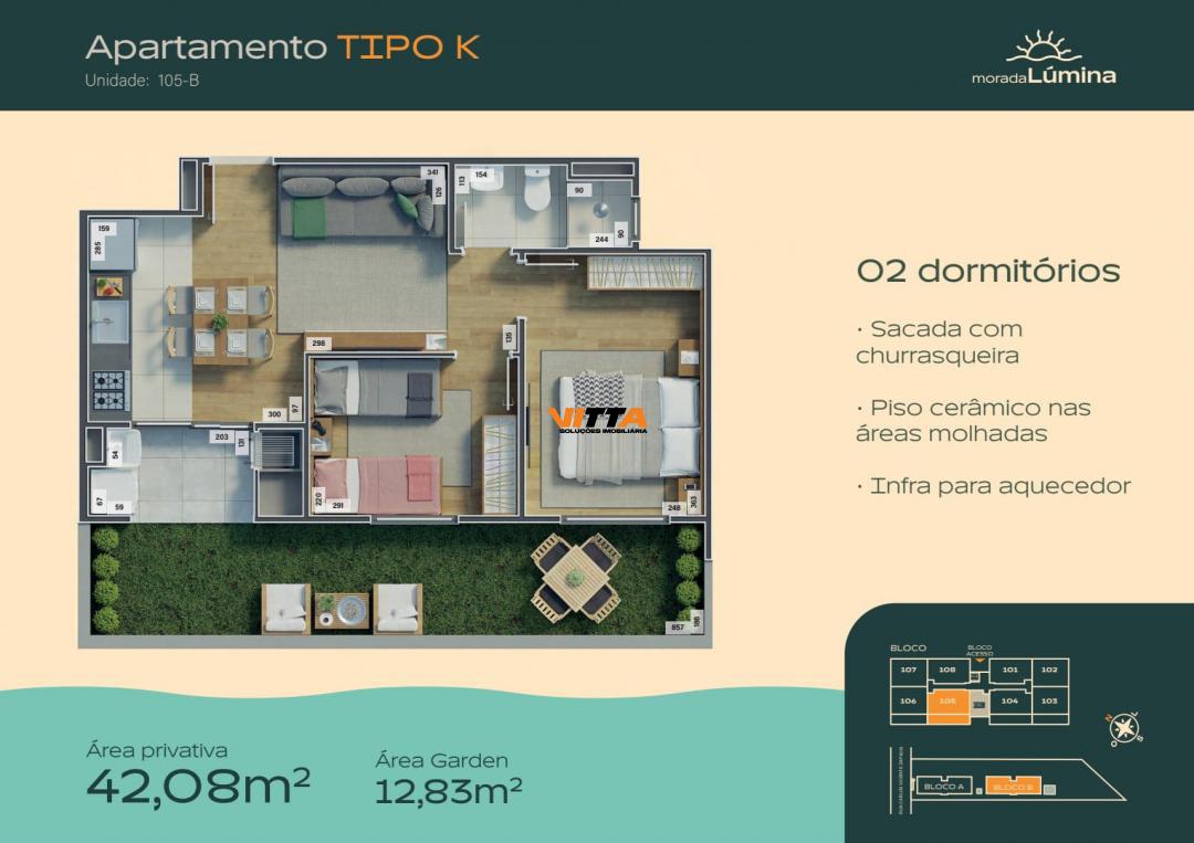 Apartamento à venda com 2 quartos, 43m² - Foto 4