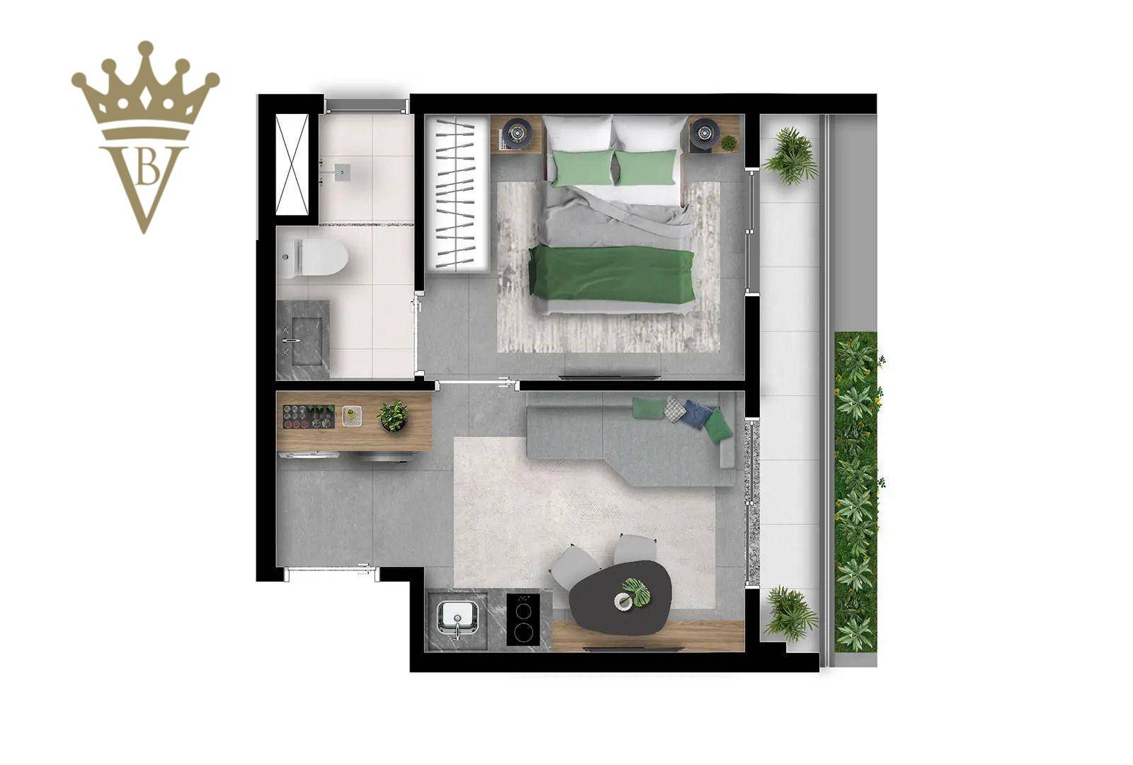 Apartamento à venda com 1 quarto, 28m² - Foto 2