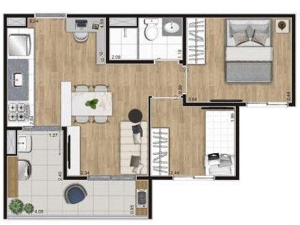 Apartamento à venda com 2 quartos, 42m² - Foto 1