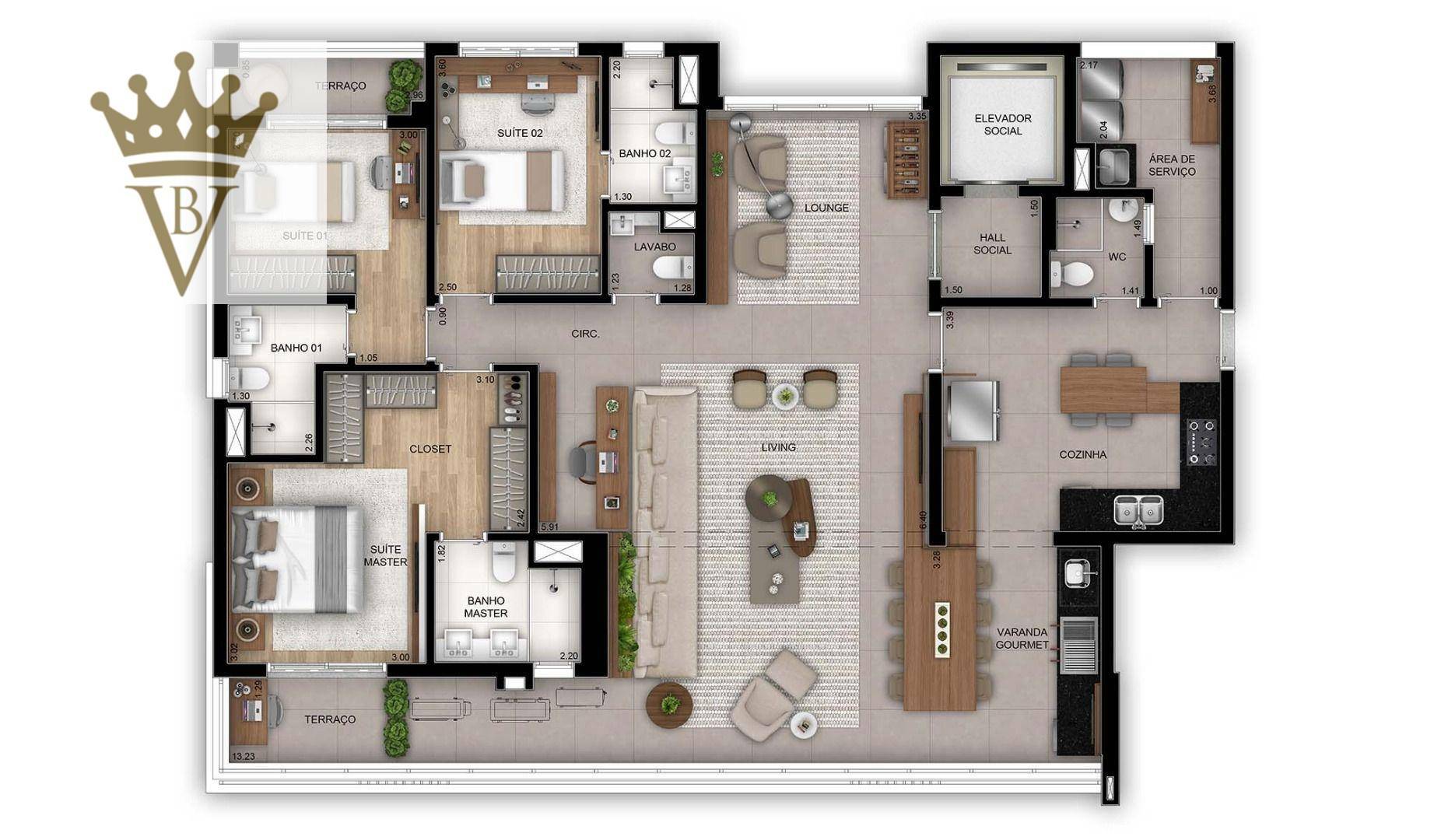 Apartamento à venda com 3 quartos, 160m² - Foto 19