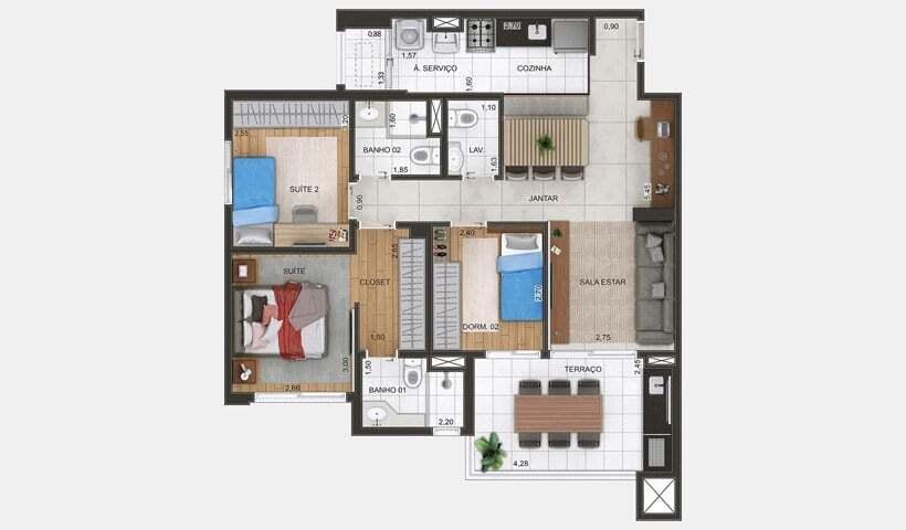 Apartamento à venda com 3 quartos, 88m² - Foto 27