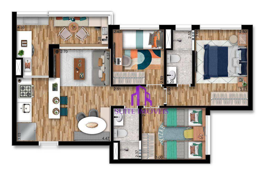 Apartamento à venda com 3 quartos, 66m² - Foto 5