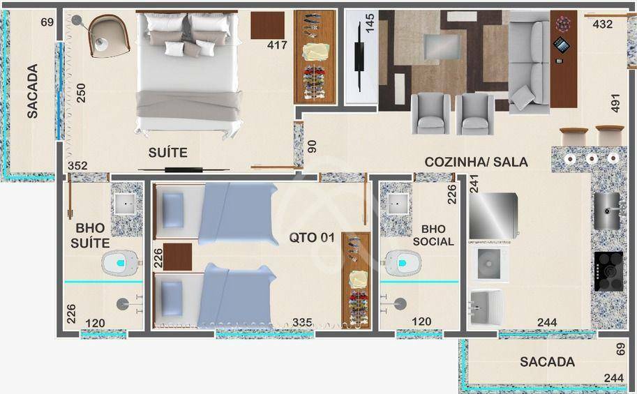 Apartamento, 2 quartos, 49 m² - Foto 2