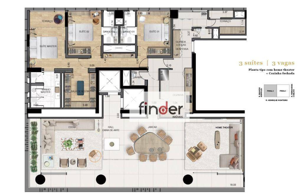 Apartamento à venda com 3 quartos, 232m² - Foto 69