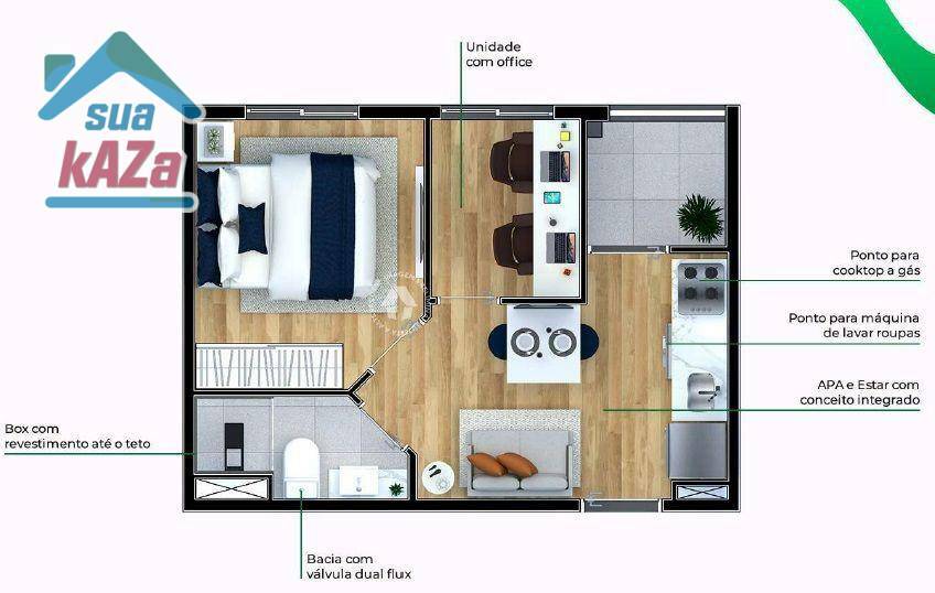 Apartamento à venda com 1 quarto, 26m² - Foto 8