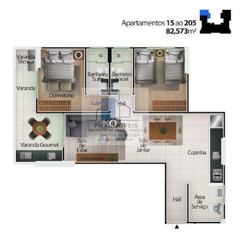 Apartamento à venda com 2 quartos, 82m² - Foto 2