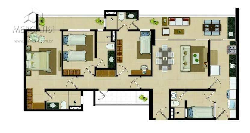 Apartamento à venda com 3 quartos, 110m² - Foto 3