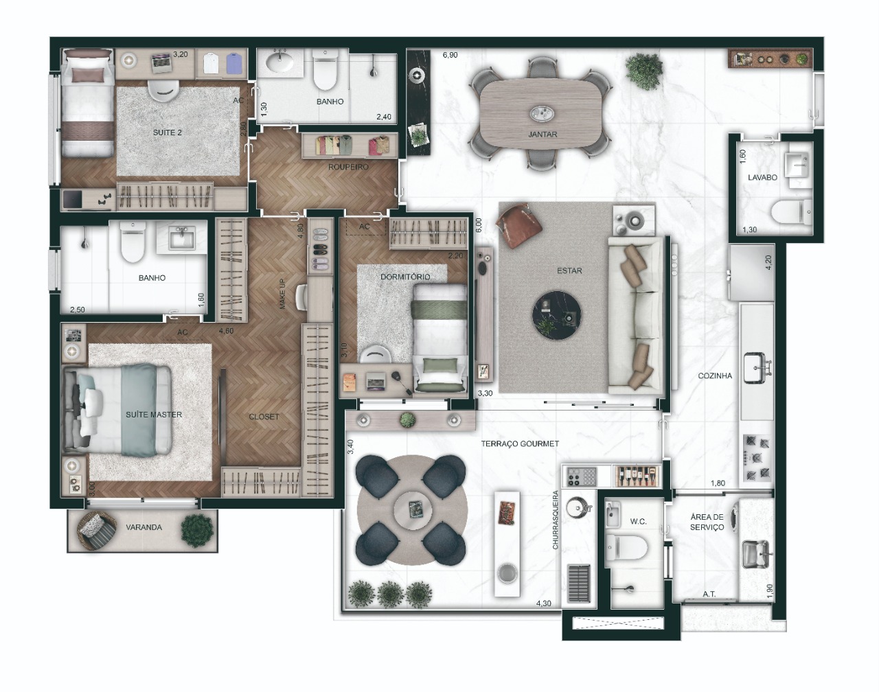 Apartamento à venda com 3 quartos, 118m² - Foto 3