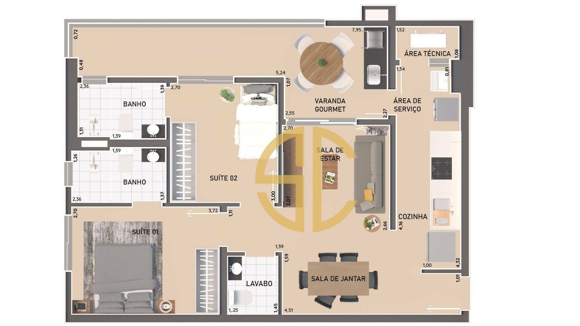 Apartamento à venda com 2 quartos, 76m² - Foto 11